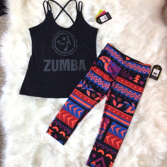 Zumba Wear 2Pc Glam Tank & Capri Leggings Set - Picture 2 of 13